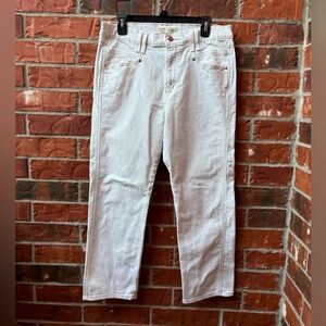 Signature Levi's Strauss Womens 12 White Heritage High Rise Straight Denim Jeans